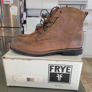Frye Roland Lace Up Premium Leather Suede Boots Mens Size 11 New, worn around th